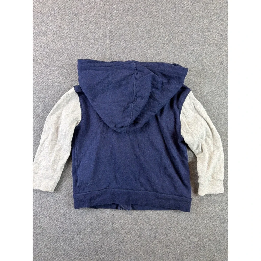 Polo Ralph Lauren Hoodie Kids 18M Navy Gray POLO Applique Full‎ Zip Colorblock